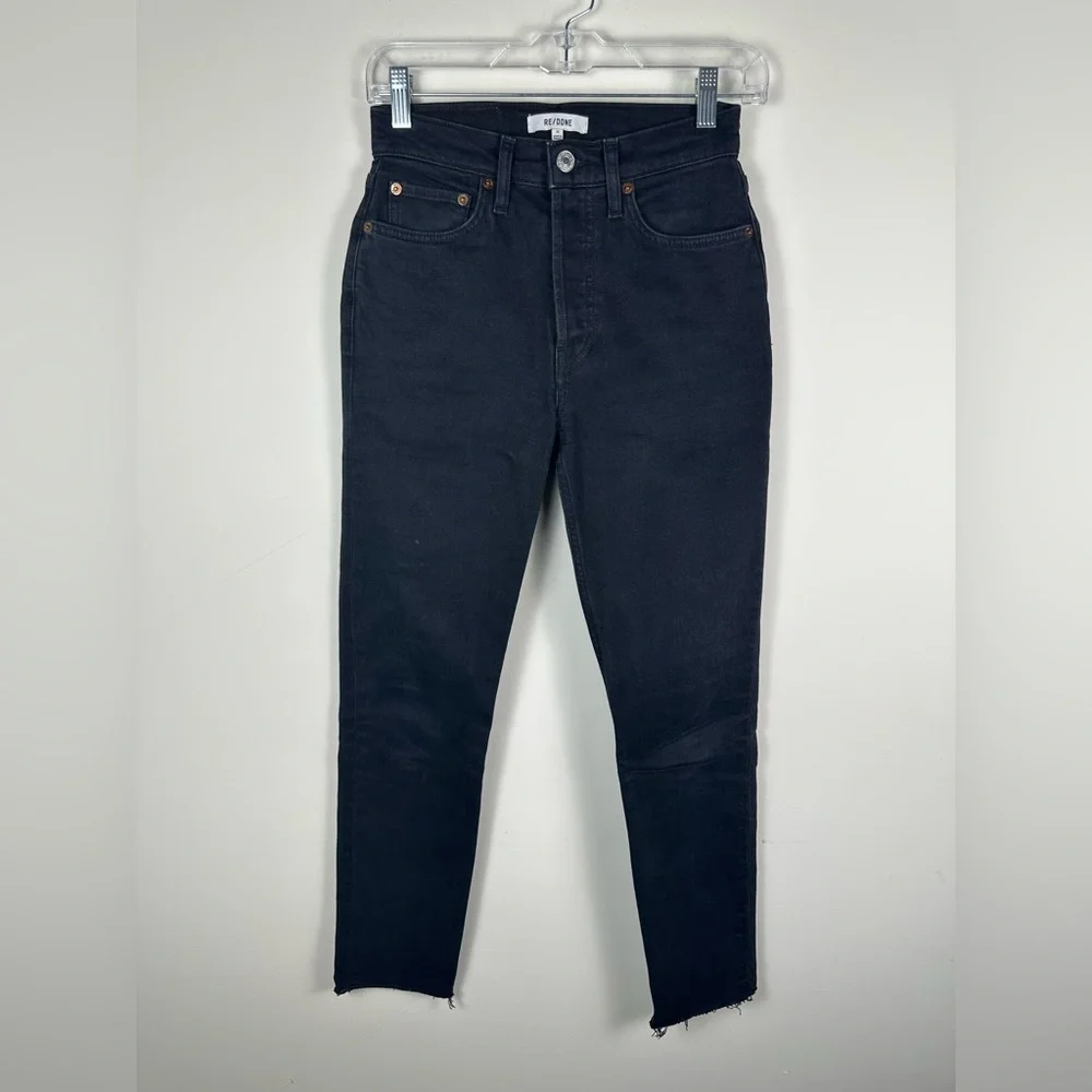 Re/Done Jeans‎ Adult 25 Black Skinny High Rise Ankle Crop Womens